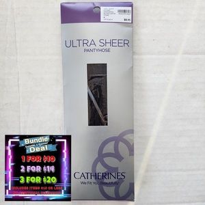 Catherines Ultra Sheer Off Black Pantyhose, Queen Size A 180lb-230lb Hip 40-50”